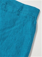 SEASE - Sunset Linen-Chambray Drawstring Shorts - Blue