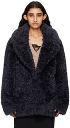 Stella McCartney Navy Short Faux-Shearling Jacket