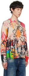 R13 Multicolor Printed Boyfriend Sweater