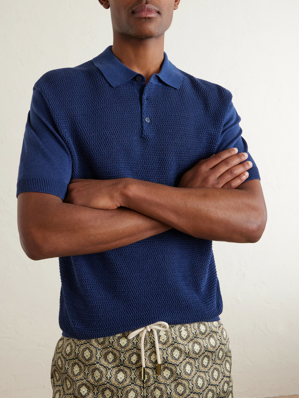 Orlebar Brown - Burnham Tie Stitch Linen-blend Polo Shirt - Blue