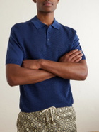Orlebar Brown - Burnham Tie Stitch Linen-blend Polo Shirt - Blue