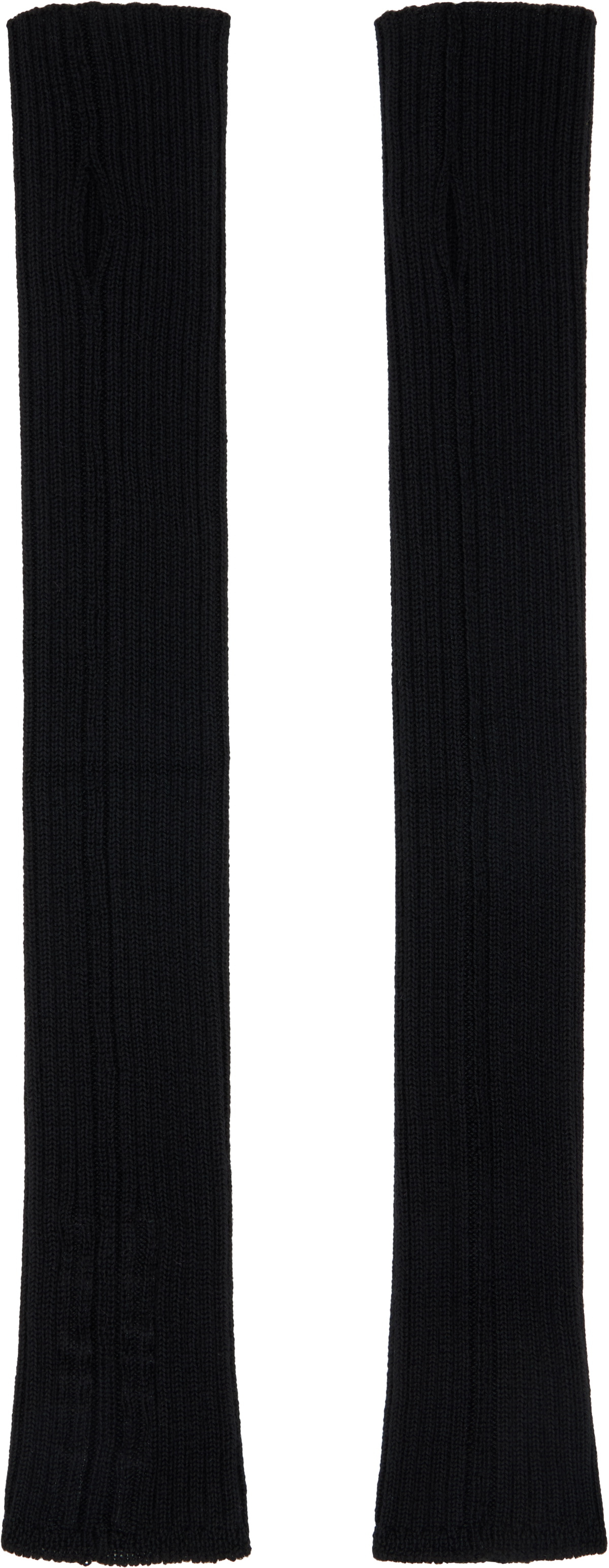Rick Owens Black Concordians Rasato Knit Arm Warmers