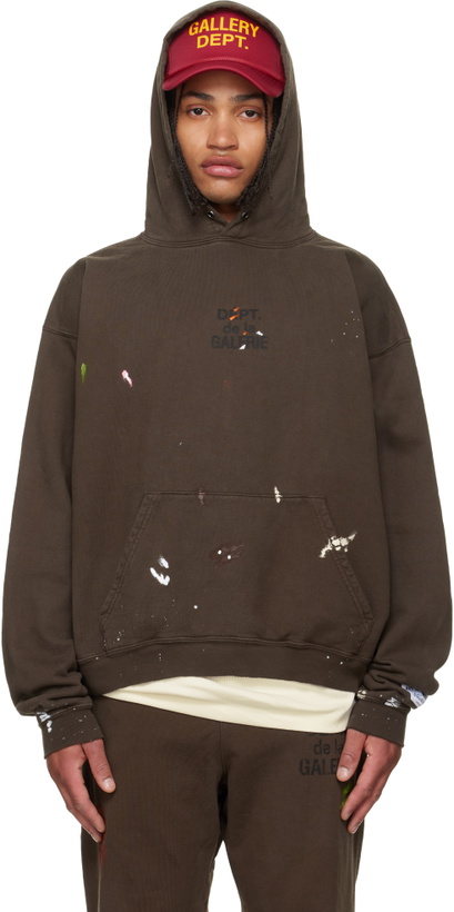 Photo: Gallery Dept. Brown French Logo Painted Hoodie