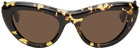 Bottega Veneta Tortoiseshell Bombe Cat Eye Sunglasses