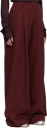 Dries Van Noten Burgundy Loose Sweatpants
