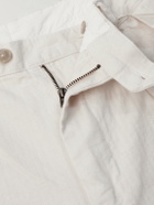 Hartford - Trunk Straight-Leg Pleated Cotton Woven Trousers - Neutrals
