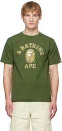 BAPE Khaki Bitmap College T-shirt