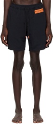 Heron Preston Black Patch Swim Shorts