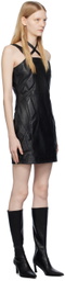 HELIOT EMIL Black Redirected Leather Minidress