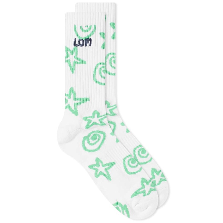 Photo: Lo-Fi Men's Shapes Sock in White
