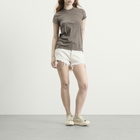 Rick Owens Women's Bias Cutoff Denim Shorts in Milk Wash