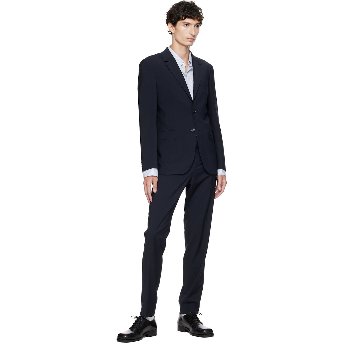 BOSS Navy Two-Piece Slim-Fit Stretch Virgin Wool Suit