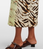 Ganni Printed organza wrap skirt