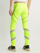 GUCCI - Logo-Embossed Mesh-Trimmed Stretch-Jersey Tights - Yellow