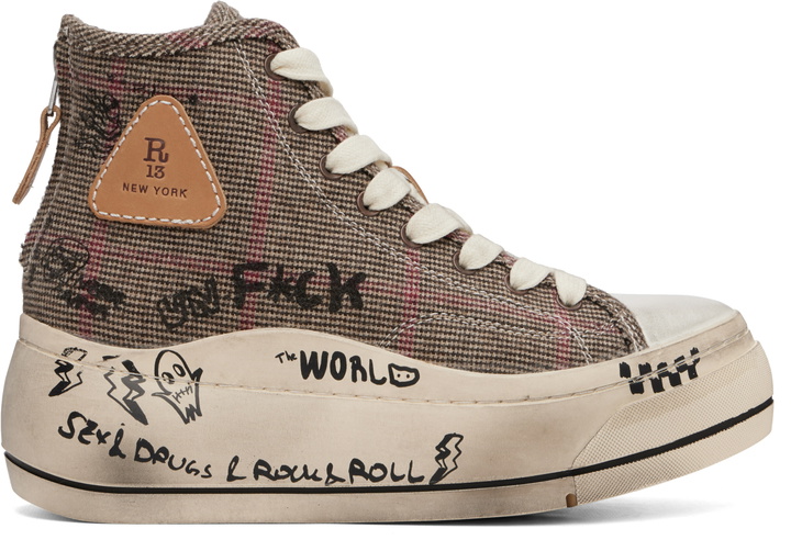Photo: R13 Khaki Kurt High Top Sneakers