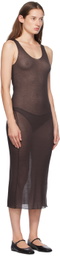 Deiji Studios Brown Knit Singlet Midi Dress