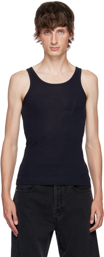 Photo: JACQUEMUS Navy La Casa 'Le débardeur Pesco' Tank Top