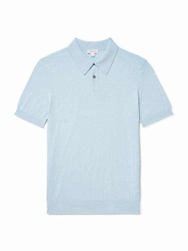 Photo: Sunspel - Ice Supima Cotton Polo Shirt - Blue