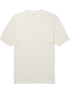 Mr P. - Slim-Fit Pointelle-Knit Cotton-Blend T-Shirt - Neutrals