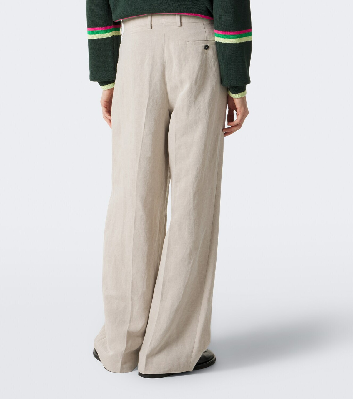 JW Anderson Linen-blend wide-leg pants
