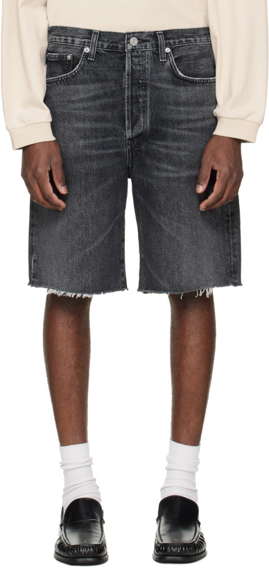 Photo: AGOLDE Black Anson Denim Shorts