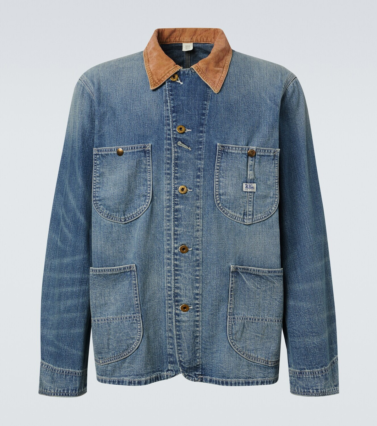 RRL Stockton corduroy-trimmed denim jacket