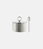 Georg Jensen Bernadotte sugar bowl and spoon set by Sigvard Bernadotte