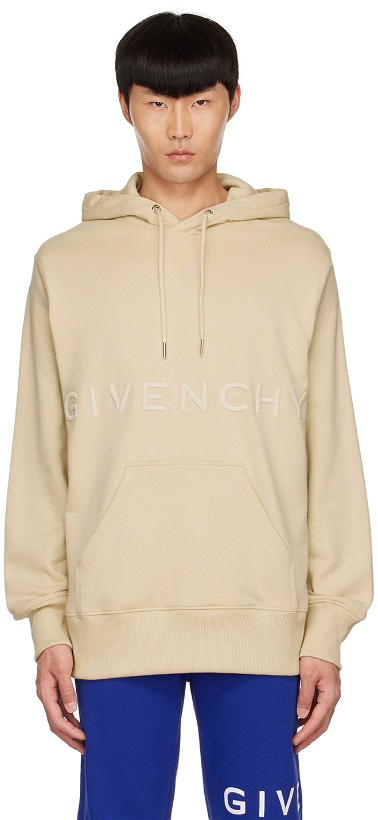 Photo: Givenchy Beige 4G Embroidered Hoodie