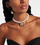 Magda Butrym Floral faux pearl pendant necklace