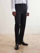 TOM FORD - Tapered Cotton-Blend Twill Trousers - Black