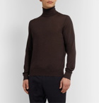 Ermenegildo Zegna - Slim-Fit Cashmere and Silk-Blend Rollneck Sweater - Brown