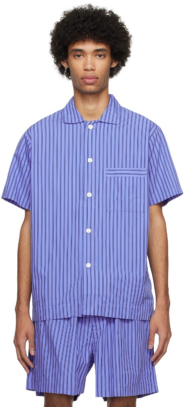 Photo: Tekla Blue Short Sleeve Pyjama Shirt