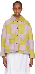 Cawley Purple & Yellow Avis Reversible Shearling Jacket