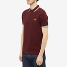 Fred Perry Authentic Men's Slim Fit Twin Tipped Polo Shirt in Oxblood