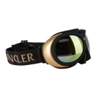 Moncler Grenoble Black and Gold Mirror Ski Goggles