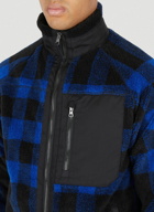 Dorian Check Fleece Jacket in Dark Blue