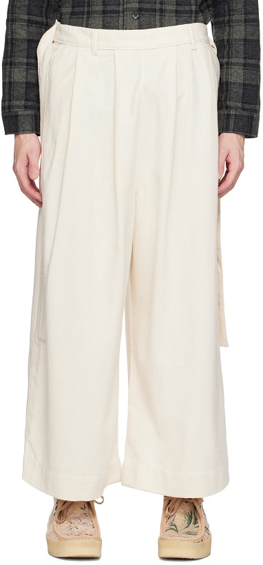 Photo: Naked & Famous Denim Off-White Wide Trousers