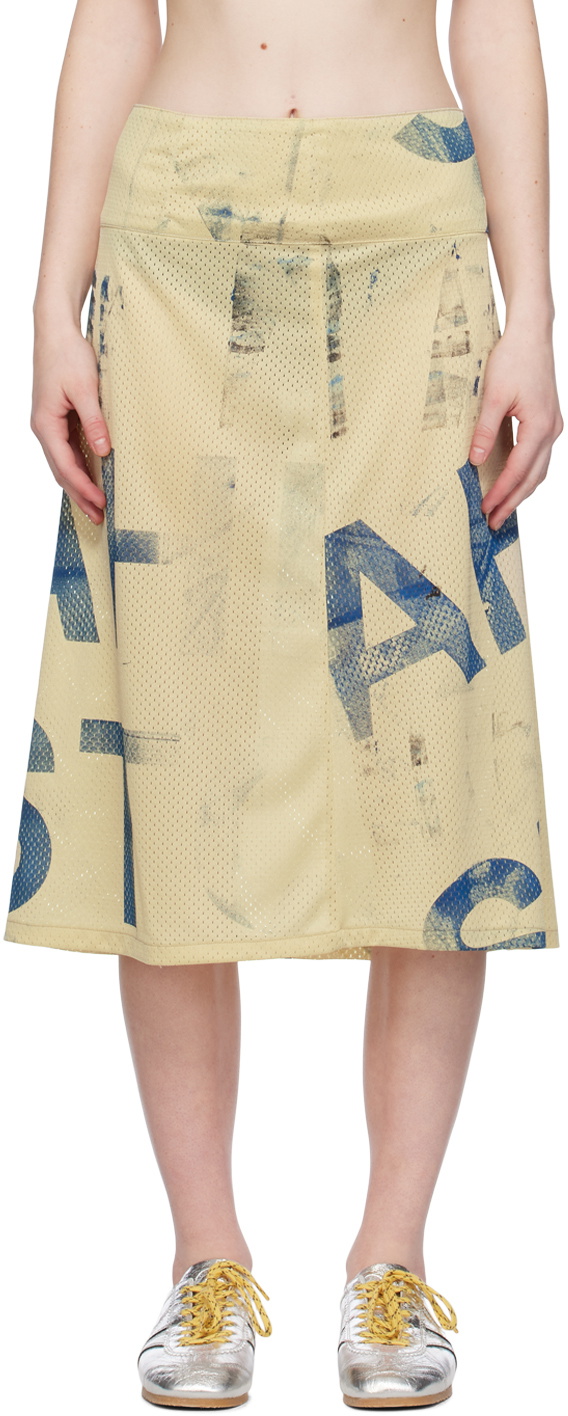 SC103 Beige Shade Midi Skirt