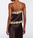 Dôen Kira lace-trimmed silk satin camisole