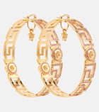Versace Greca crystal-embellished hoop earrings