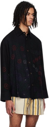 Glass Cypress Black Embroidered Shirt