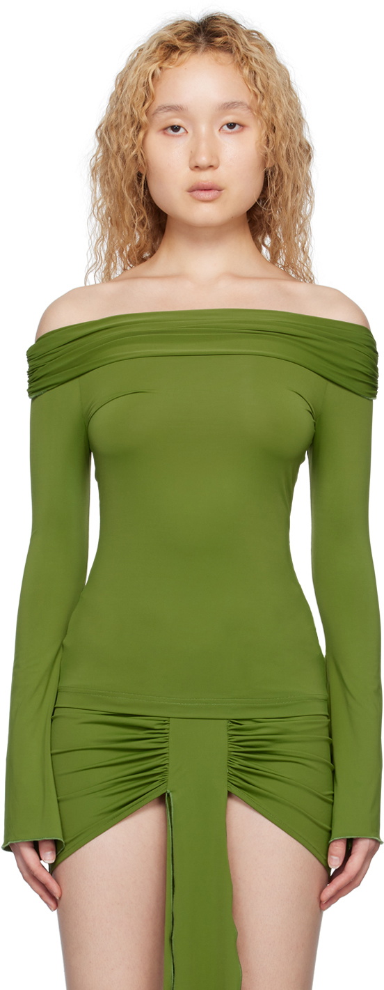 KIM SHUI SSENSE Exclusive Green Mesh T-Shirt KIM SHUI