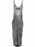 Maria Lucia Hohan Blue Anais Pleated Corset Gown