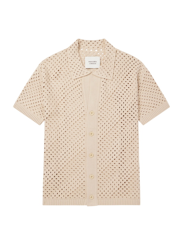 Photo: Frescobol Carioca - Pinto Crocheted Cotton Shirt - Neutrals
