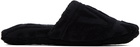 Versace Underwear Black Allover Towel Slippers