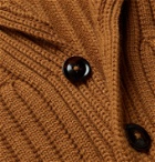 TOM FORD - Shawl-Collar Ribbed Cashmere Cardigan - Brown