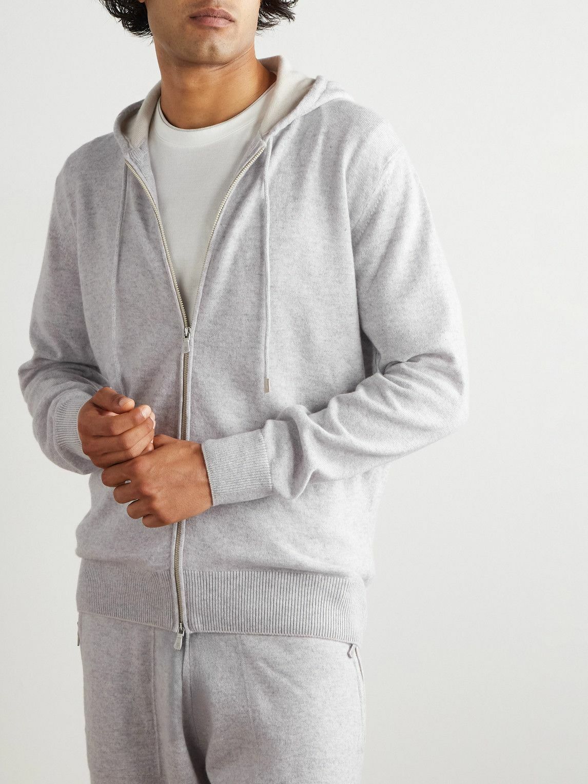 Eleventy - Cashmere Zip-Up Hoodie - Gray
