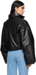 Nanushka Black Lilima Down Vegan Leather Jacket