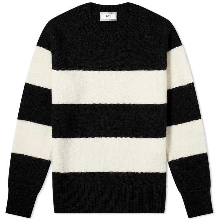 Photo: AMI Bold Stripe Chunky Crew Knit