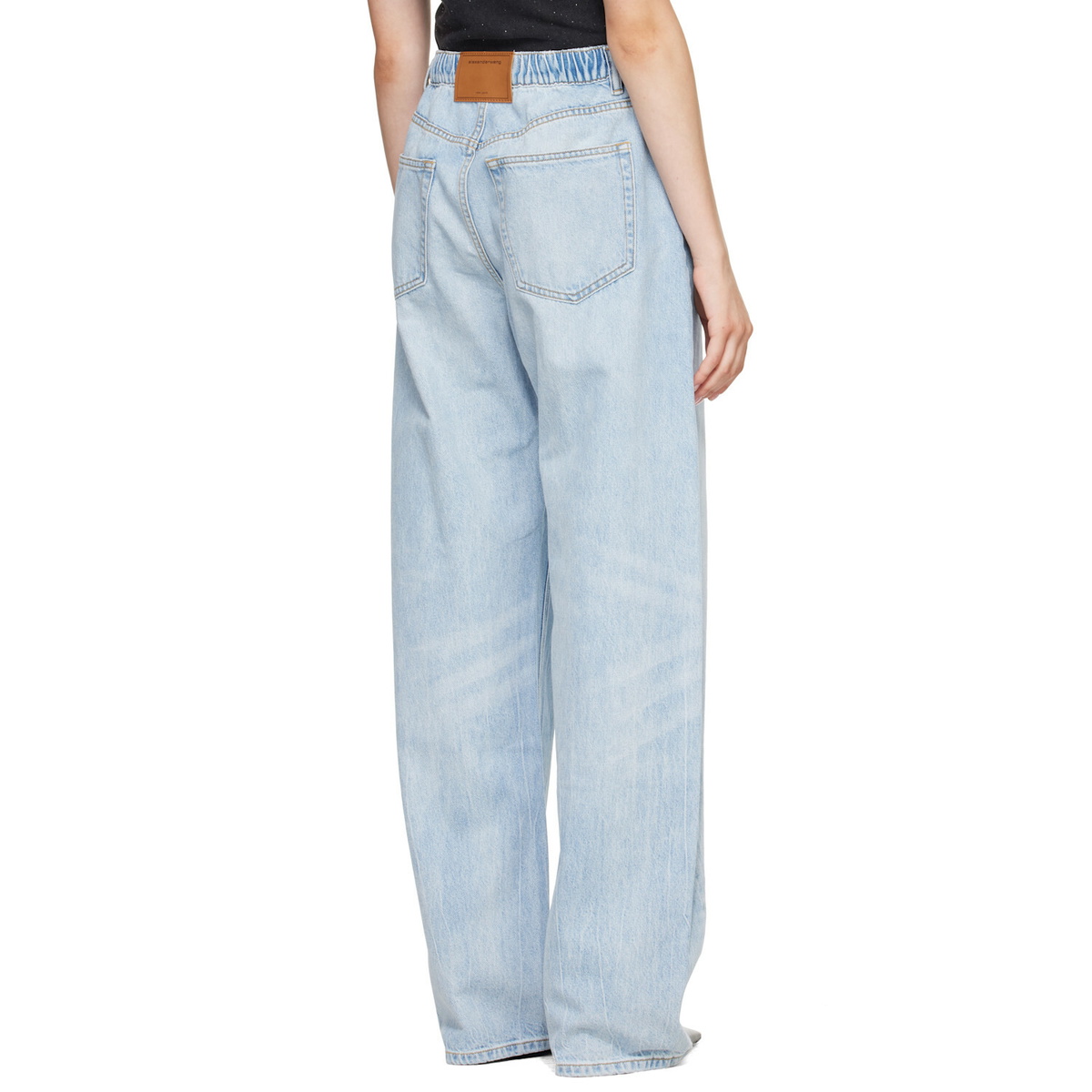 Alexander Wang Blue Balloon Jogger Rhinestone Drawcord Jeans